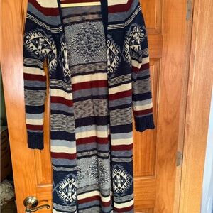 Multicolor Striped Cardigan Duster